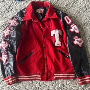 Vintage Texas school leather Varsity Jacket